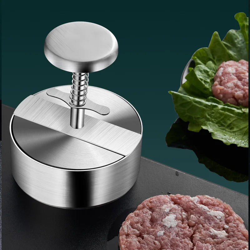 Prensa de carne para hamburguesas de acero inoxidable 304, molde para hacer hamburguesas, herramienta Manual para hacer pasteles, parrilla, carne, carne, cerdo, arroz, moldes para hacer prensa