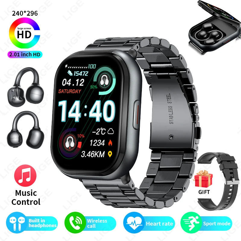 Reloj Inteligente D12 con Auriculares TWS Bluetooth