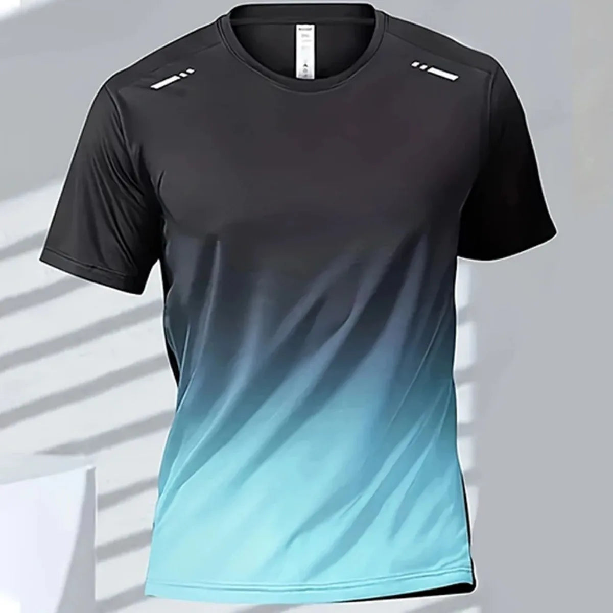 Camiseta Degradada para Hombre, Cuello Redondo, Secado Rápido