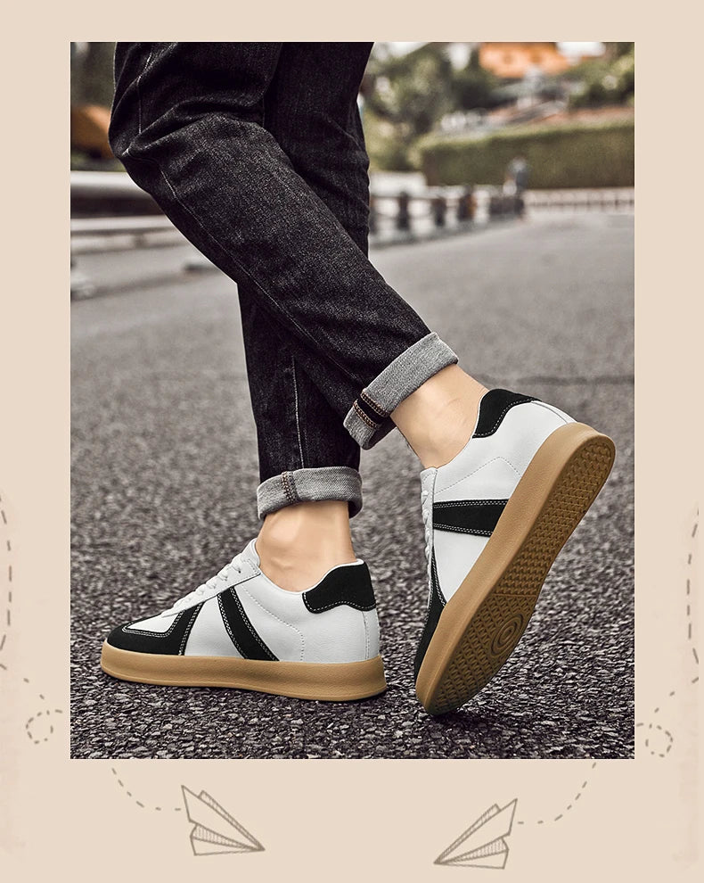 Zapatos invisibles con aumento de altura, zapatos de entrenamiento moral de 8cm, zapatillas informales transpirables de verano con aumento de altura interior para hombre, zapatos Forrest Gump versátiles Retro de cuero genuin