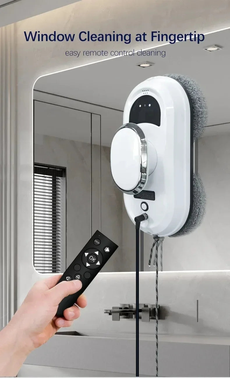 Robot inteligente para limpieza de ventanas, limpiador de cristales eléctrico con Control remoto para el hogar, limpiador de ventanas de balcón de gran altura