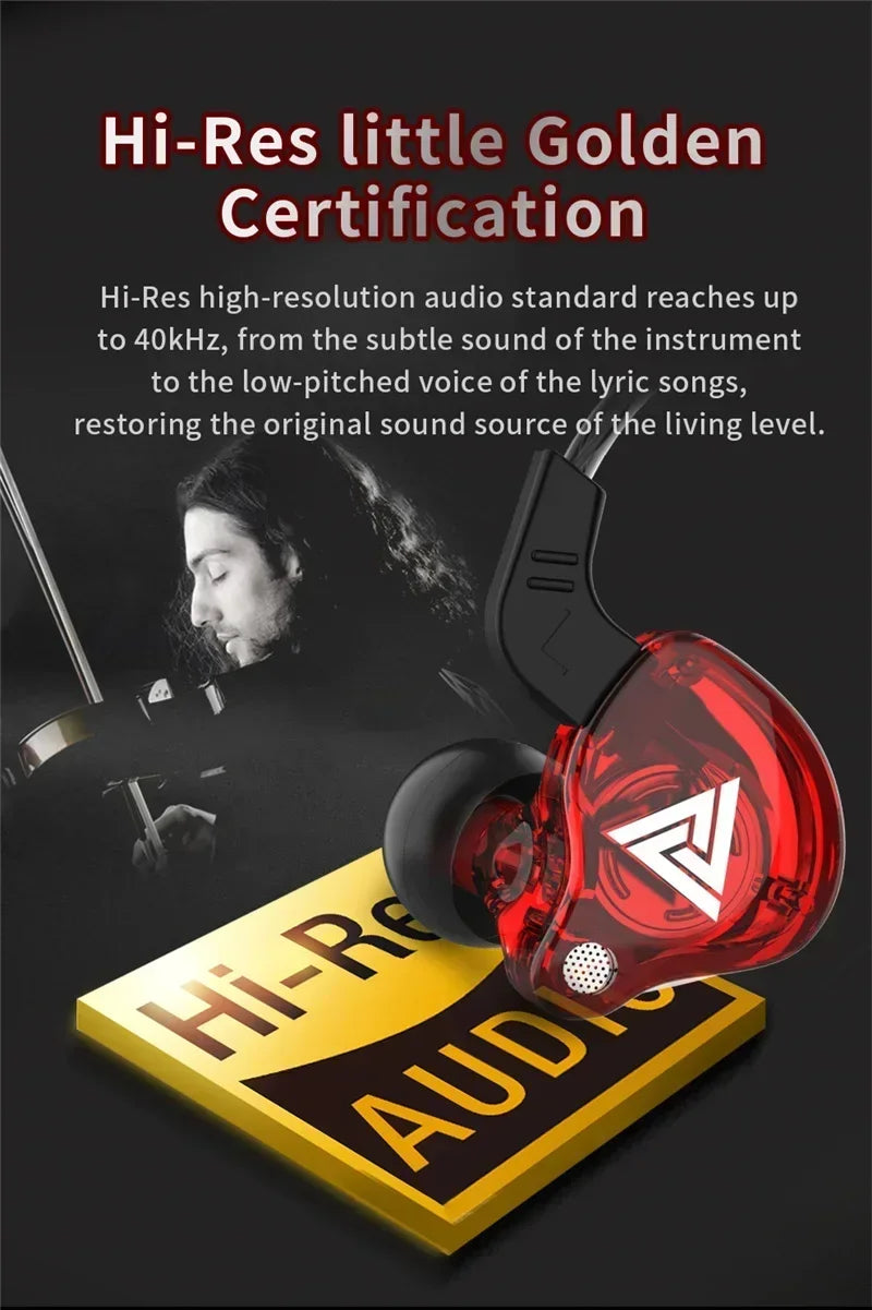 Auriculares intrauditivos originales QKZ AK6, auriculares con 6 unidades de controlador dinámico y micrófono, auriculares estéreo deportivos HIFI con subwoofer, auriculares de monitorización
