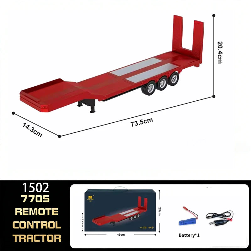 HUINA 1501 770S 1502 1/18 RC Tractor 2,4G 19CH RC camión remolque de ingeniería con luces y sistema de sonido RC coche modelo juguete para regalo
