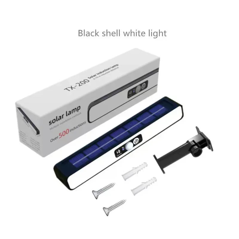 Luz solar con sensor de movimiento para exteriores, luces para vallas impermeables con 3 modos, 6000K, lámpara de seguridad portátil para canalones y garajes