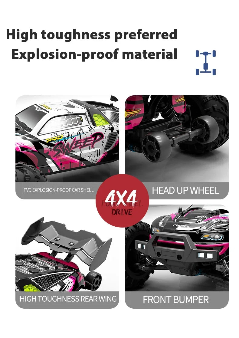 Coche RC MJX VS SCY 16101 16102 PRO 4WD 70Km/h 1/16 de Alta Velocidad, Monster Truck Todoterreno con Control Remoto, Vehículo Eléctrico