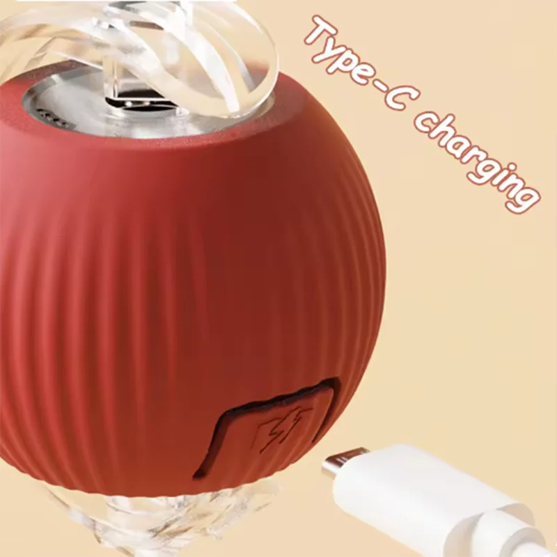 Juguete interactivo de pelota para gatos, bola rodante automática con cola, juguete interactivo inteligente recargable para mascotas, juguete inteligente para gatos
