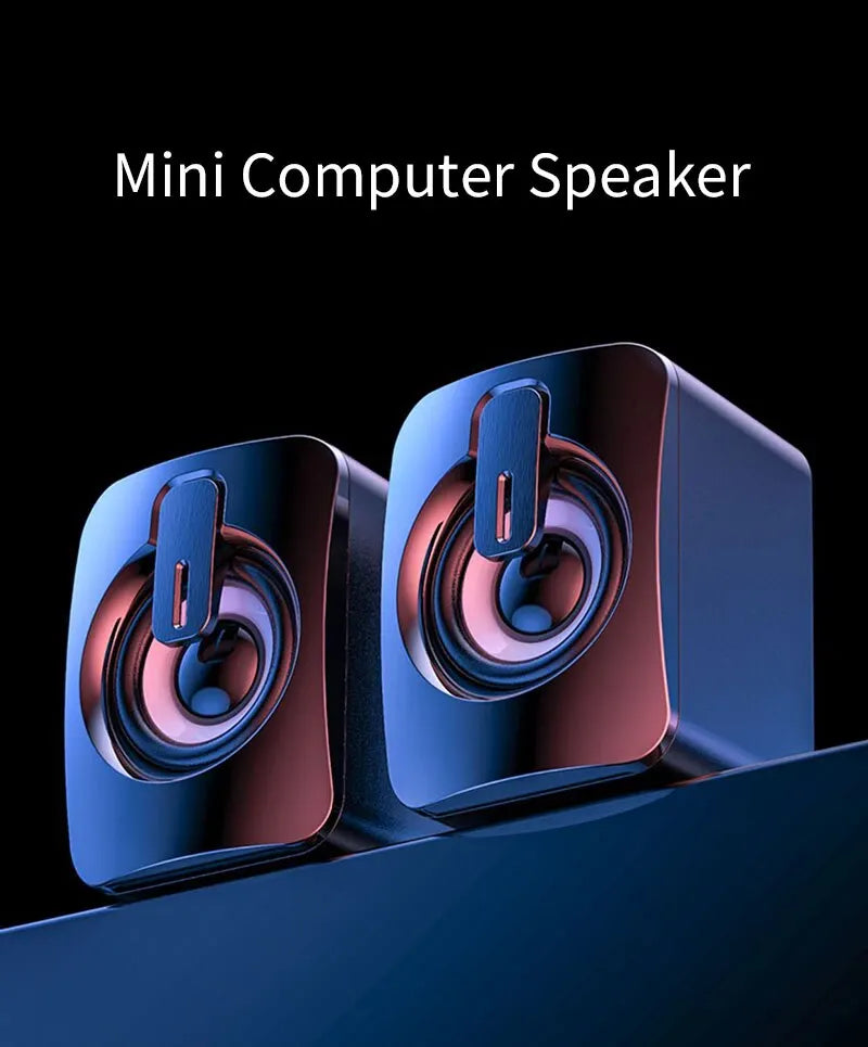 Mini caja de sonido para ordenador, caja de sonido para PC, altavoces envolventes estéreo HIFI con luz LED para ordenador de escritorio, proyector, tabletas y portátiles