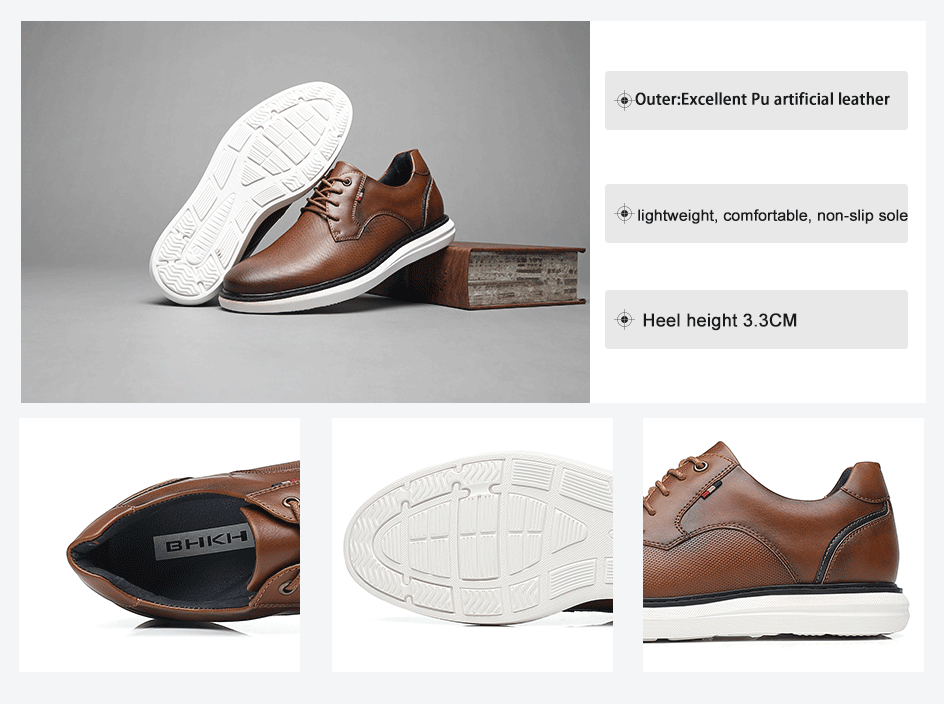 Zapatos de Hombre, Zapatos Casuales de Marca de Lujo, Cómodos, con Cordones, Estilo Ejecutivo, Zapatos de Vestir BHKH
