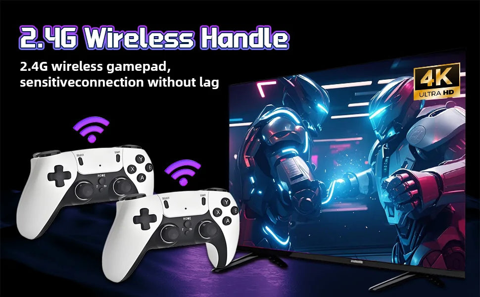 Consola de Juegos Retro X9 Pro 4K, Consola de Juegos Precargada con Más de 37000 Juegos Clásicos, Más de 45 Simuladores, Controles Inalámbricos de 2.4G, Juegos Retro para TV