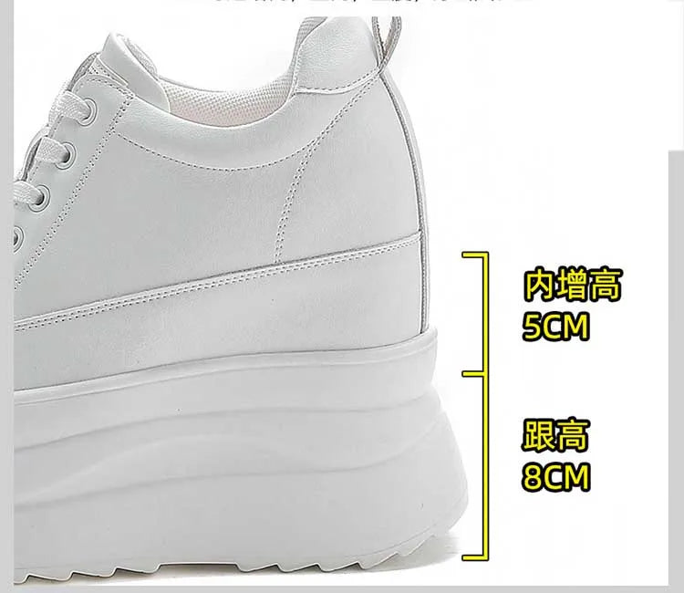 Zapatos deportivos Fujin con plataforma alta de 13 cm, zapatos planos con cuña, zapatillas gruesas, informales, cómodas, de alta gama, para caminar en otoño, 5 pulgadas