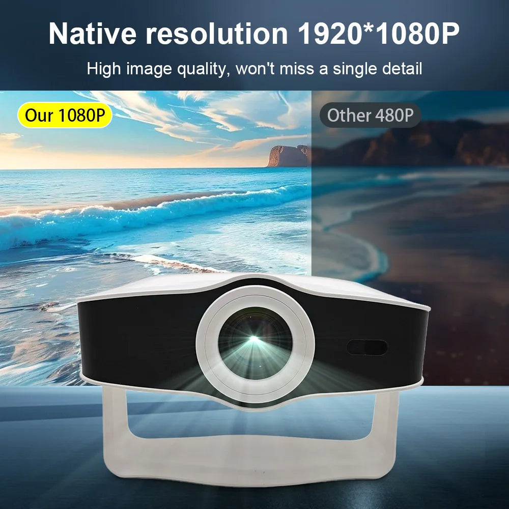 Nuevo Proyector Portátil YM05 2026, Resolución Nativa 1080P, 800 ANSI Lúmenes, Enfoque Automático, Android 14, 180 °   Cine en Casa y al Aire Libre Giratorio