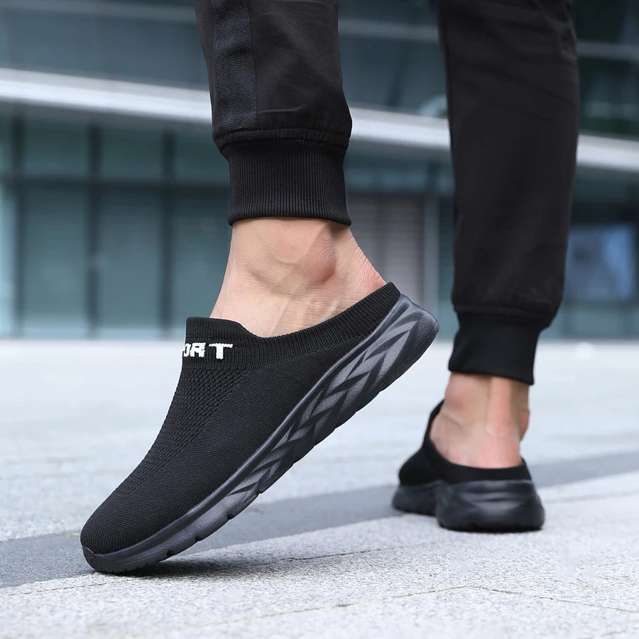Zapatillas ligeras para hombre, zapatillas transpirables para hombre, zapatos casuales de moda, zapatos planos antideslizantes para hombre, zapatos planos sin cordones para exteriores de talla grande