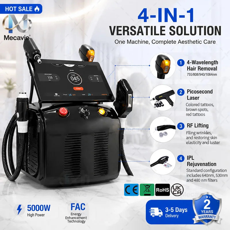 Máquina láser 4 en 1 Emsnova para depilación con tecnología IPL y RF