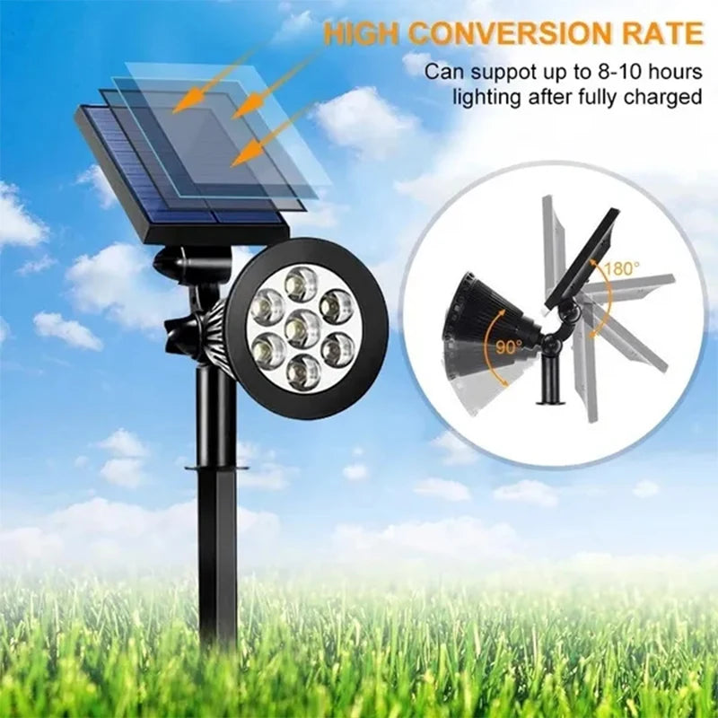 Lámpara Solar de 7 LED Ajustable para Suelo