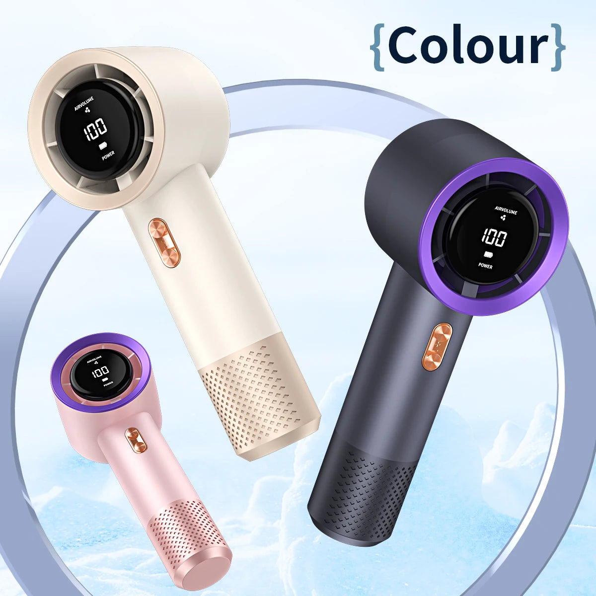 Mini aire acondicionado portátil con ventilador de alta velocidad con seis ventiladores y 199 niveles de ajuste infinito