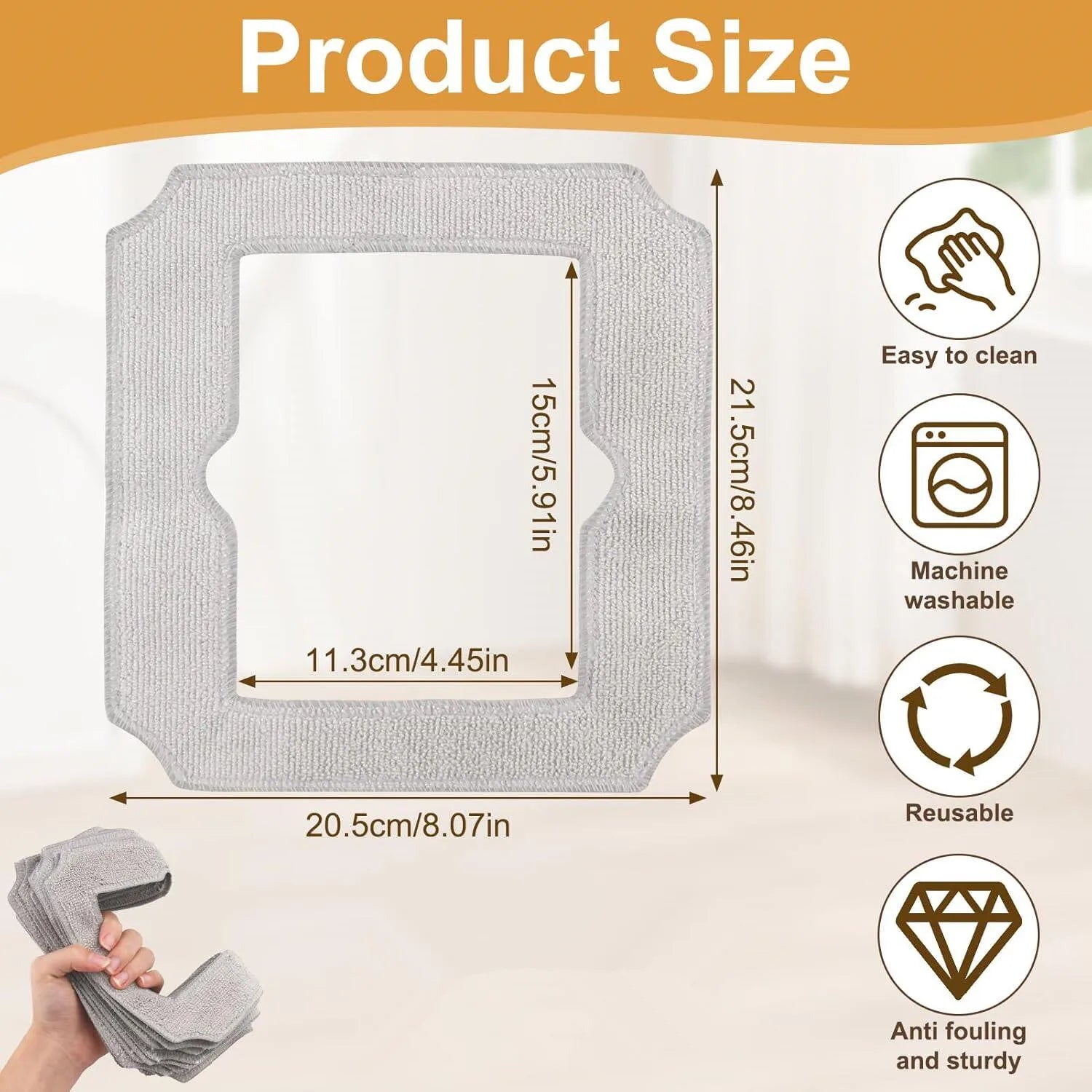Repuestos de paños de mopa para limpiador de ventanas automático Ecovacs Winbot (Mini/Air/One/W-CCO2-OO12)