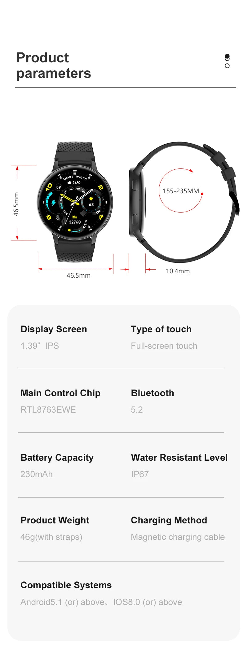 LIGE Reloj Inteligente Mujer Esfera Personalizada