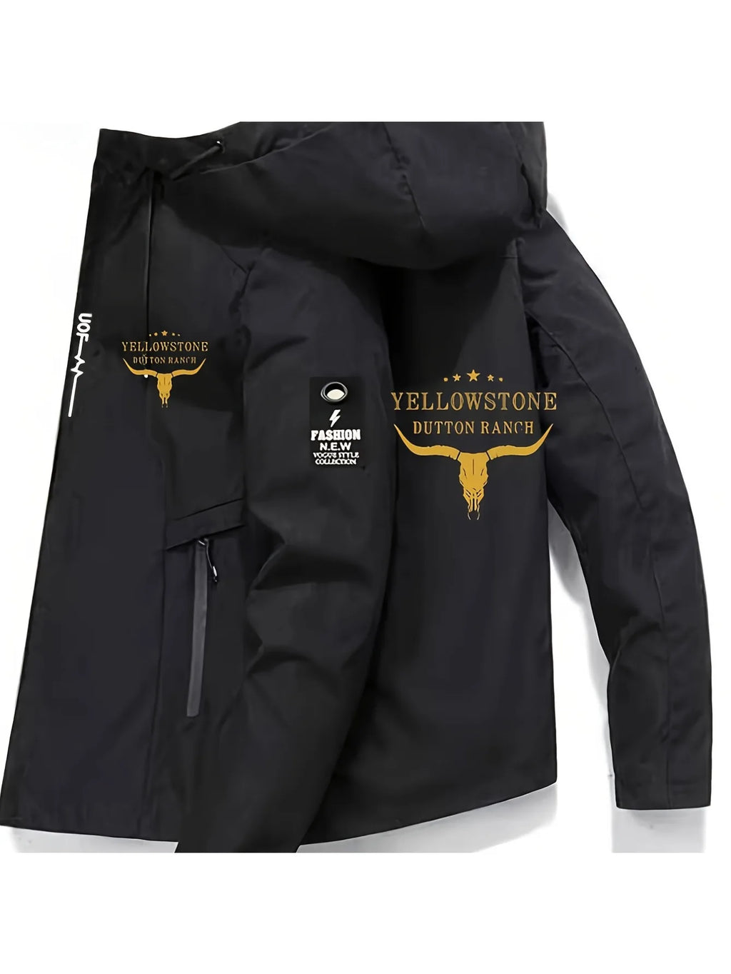 Chaqueta Estampada con Capucha para Hombre | Cierre Cremallera