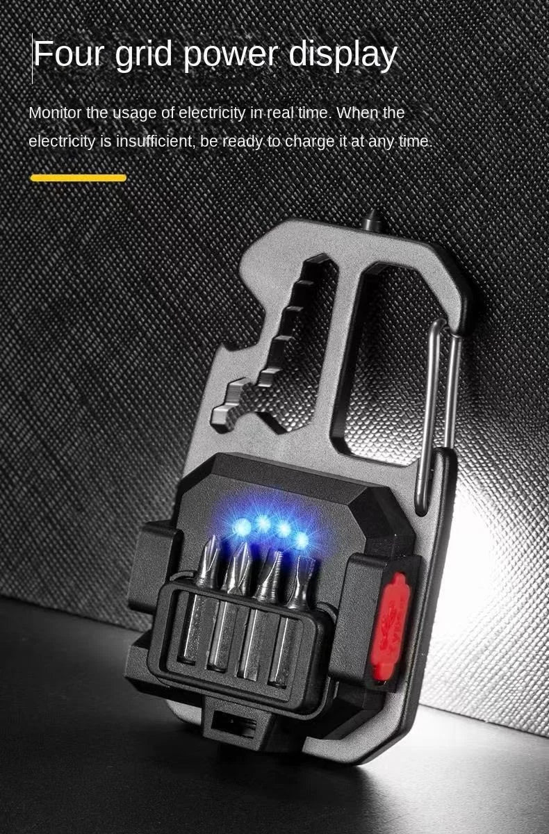 Mini Linterna LED 1500LM Recargable USB Llavero Soporte Magnético