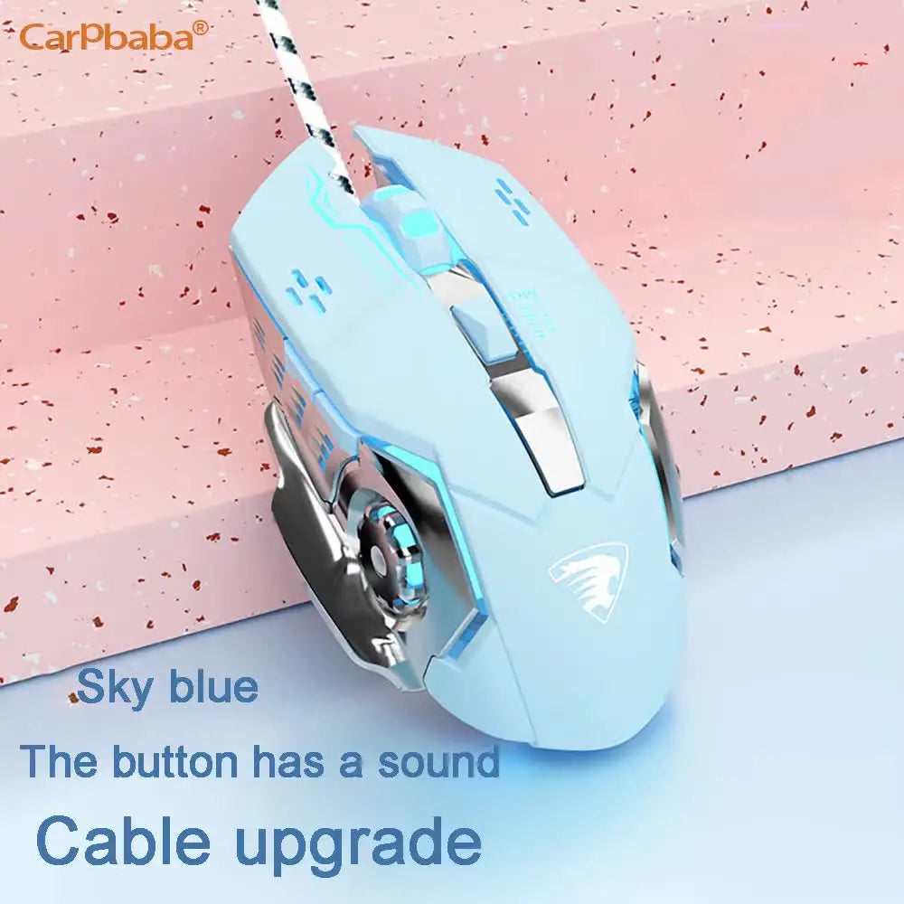 Carpbaba-ratón de juego con cable G3, silencioso, mecánico, rosa, deportes electrónicos, chica, arte encantador, portátil, para oficina, hogar, MacBook, portátil, PC y Gamer
