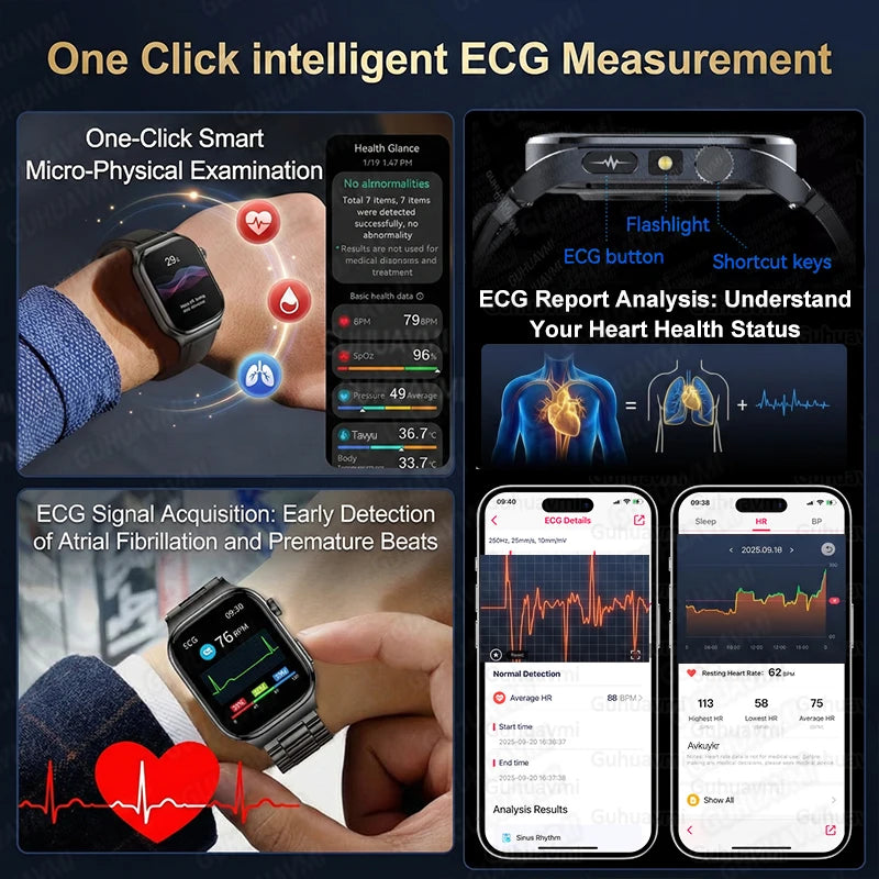 Reloj Inteligente ECG Mujer Bluetooth Voz AI