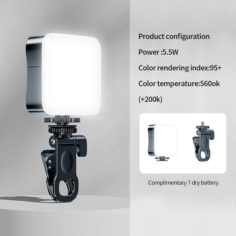 Mini Luz LED de Relleno Portátil para Video y Selfie