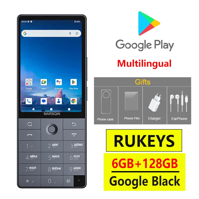 Nuevo teléfono inteligente Qin F25, Google Play, Android 14, tarjetas SIM duales, 6GB + 128GB, 2700mAh, WIFI Bluetooth, pantalla táctil de 3,54 pulgadas, MTK8786