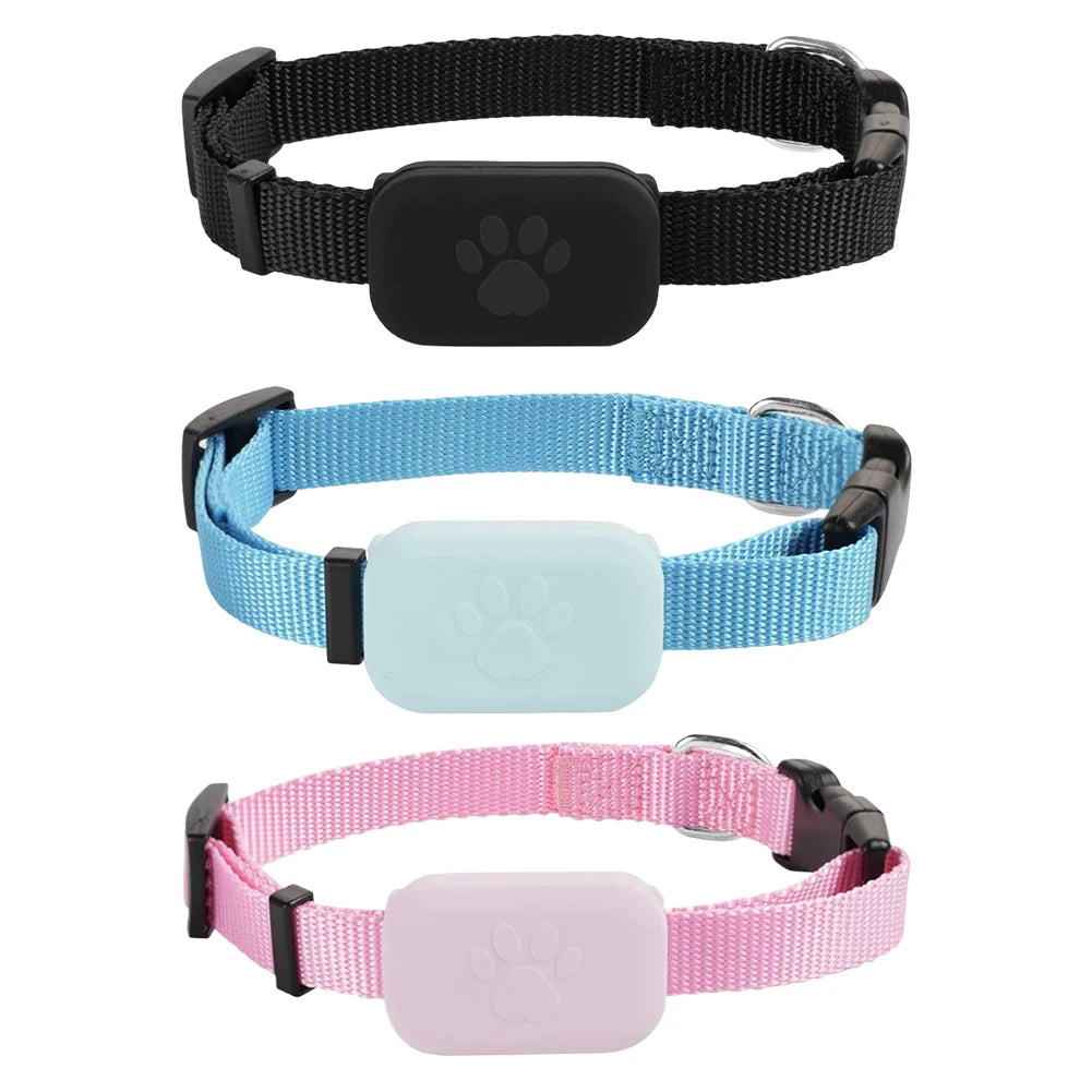 Rastreador GPS Bluetooth para mascotas, collar ajustable, localizador para perros y gatos, resistente al agua, antipérdida, dispositivo de seguimiento en tiempo real para iOS/Android