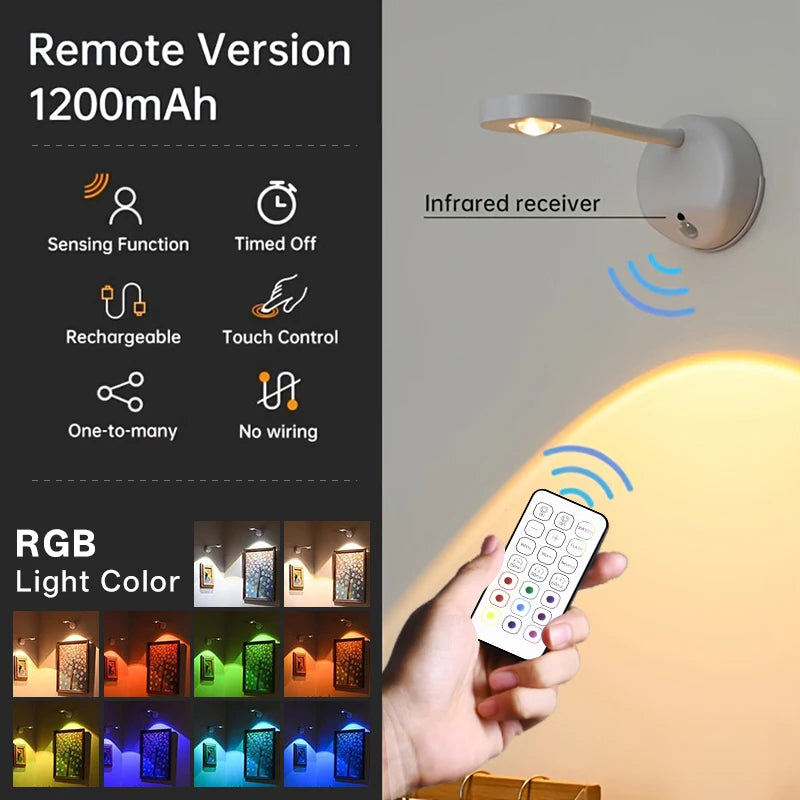 Lámpara de Pared LED RGB con Sensor, 16 Colores