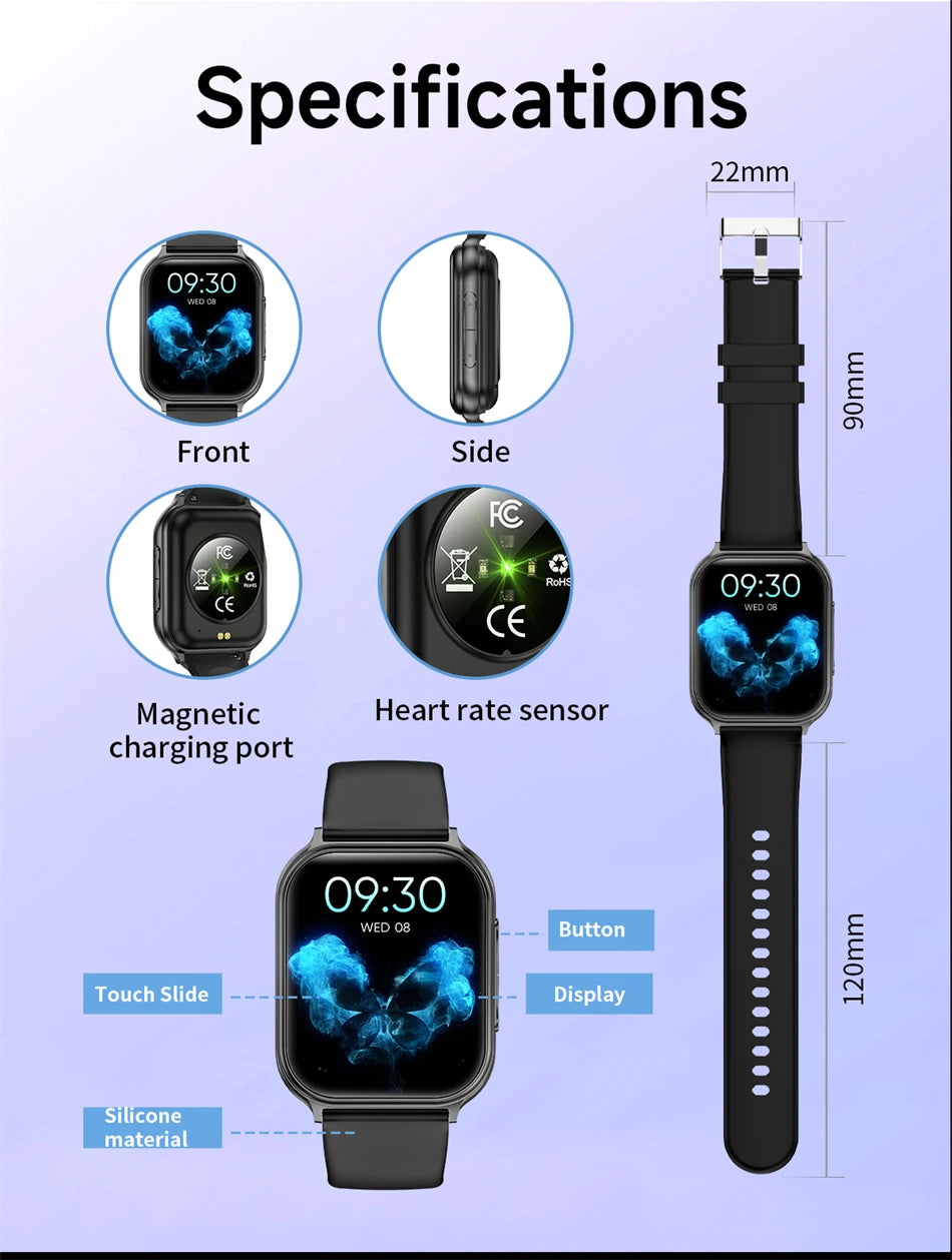 Reloj Inteligente Deportivo IP68 con Monitor de Ritmo Cardíaco 24H y Llamadas