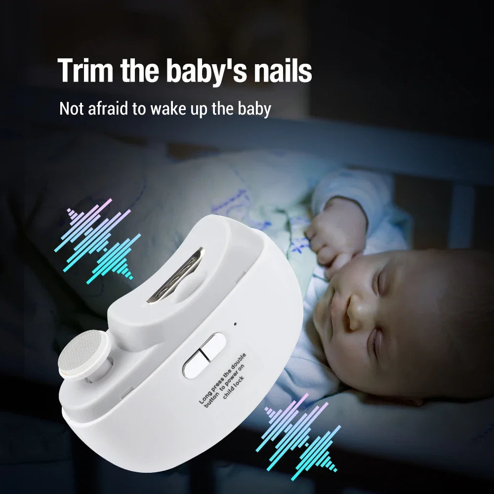 Cortauñas eléctrico para pulir y pulir con cortauñas automático ligero, cortador de uñas recargable, manicura para bebés y adultos