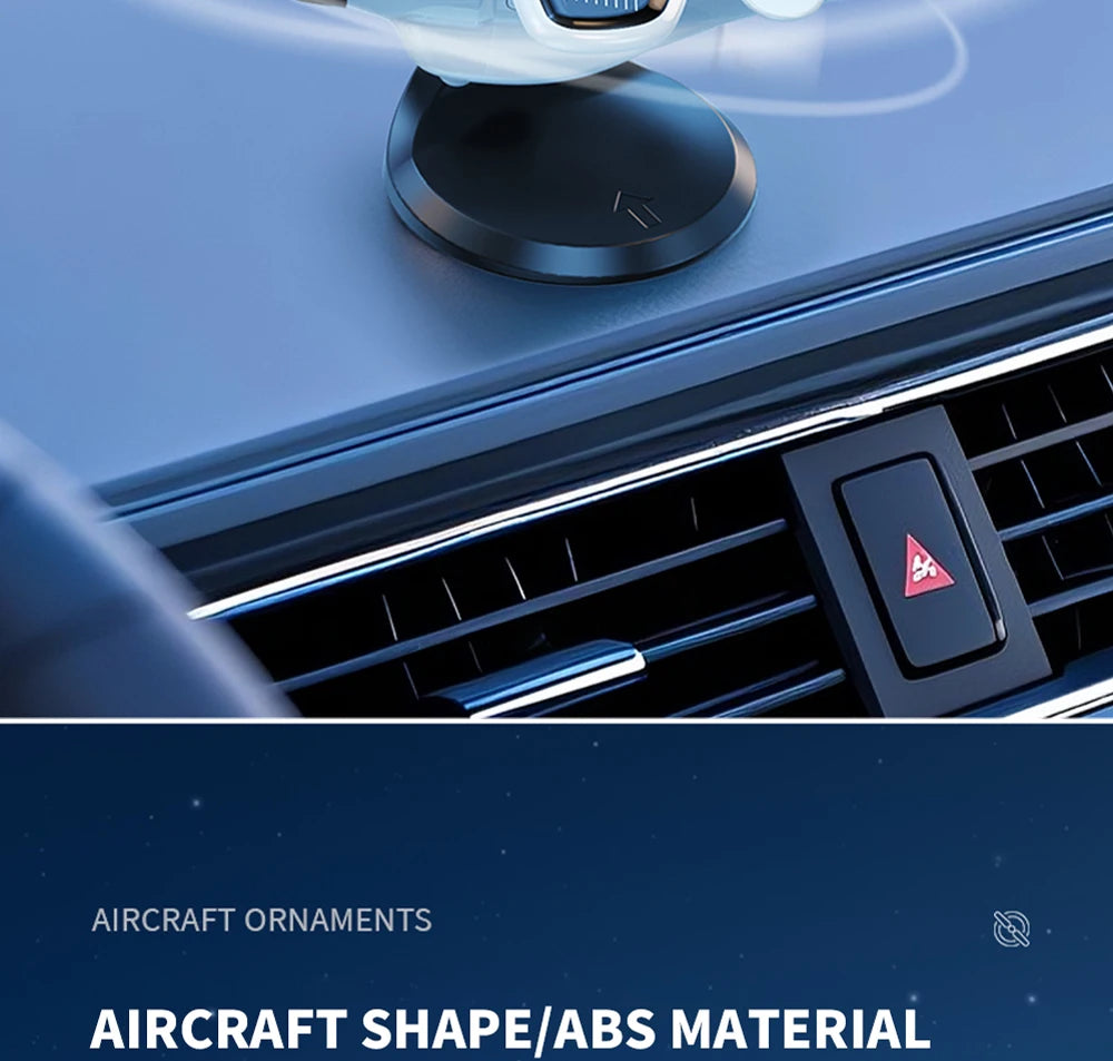 Mini avión con energía Solar, fragancia sólida, consola central para coche, adorno para salpicadero 360 °   Aire más fresco giratorio para aviones creativos