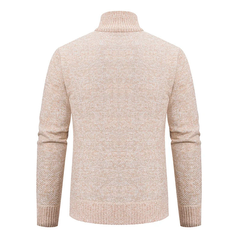 Buzo Cárdigan con Cremallera para Hombre – Cuello Alto y Forro Polar