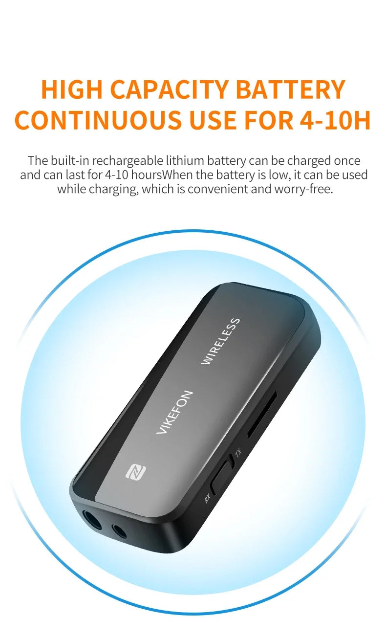Receptor de Audio Bluetooth 5,0, adaptador auxiliar, Dongle inalámbrico, tarjeta NFC TF, conector de 3,5mm, manos libres para TV, PC, altavoz, Kit para coche