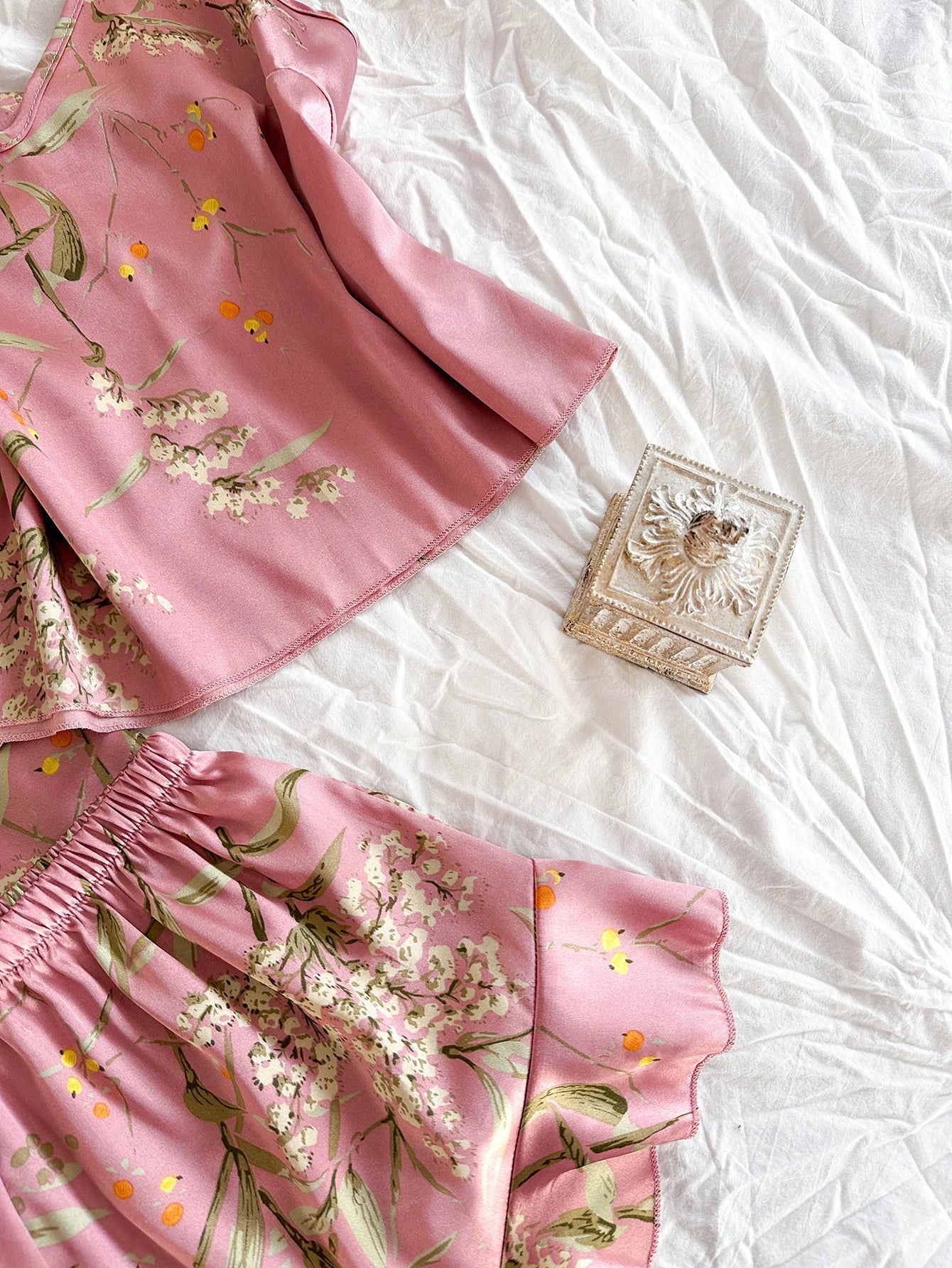 Conjunto de Pijama 5 Piezas con Estampado Floral para Mujer