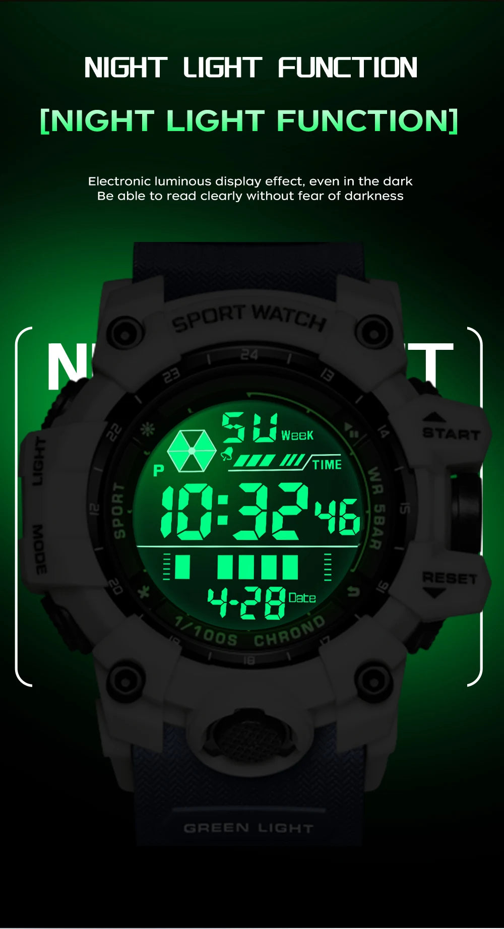 Reloj Digital LED Deportivo SANDA para Hombre, Estilo Militar, Resistente al Agua