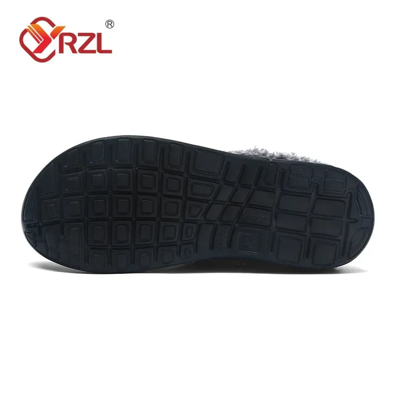 YRZL Zapatillas de invierno para hombre y mujer, zapatos cálidos para interiores, Pantoffels de algodón antideslizantes, zuecos informales, zapatillas de suelo para casa sin cordones para hombre