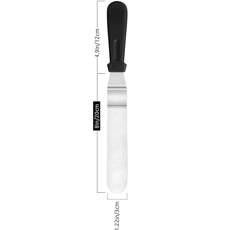 LMETJMA-espátula compensada para pasteles, espátula para glaseado de acero inoxidable con mango de plástico PP, espátula para glaseado para decoración de pasteles JT141