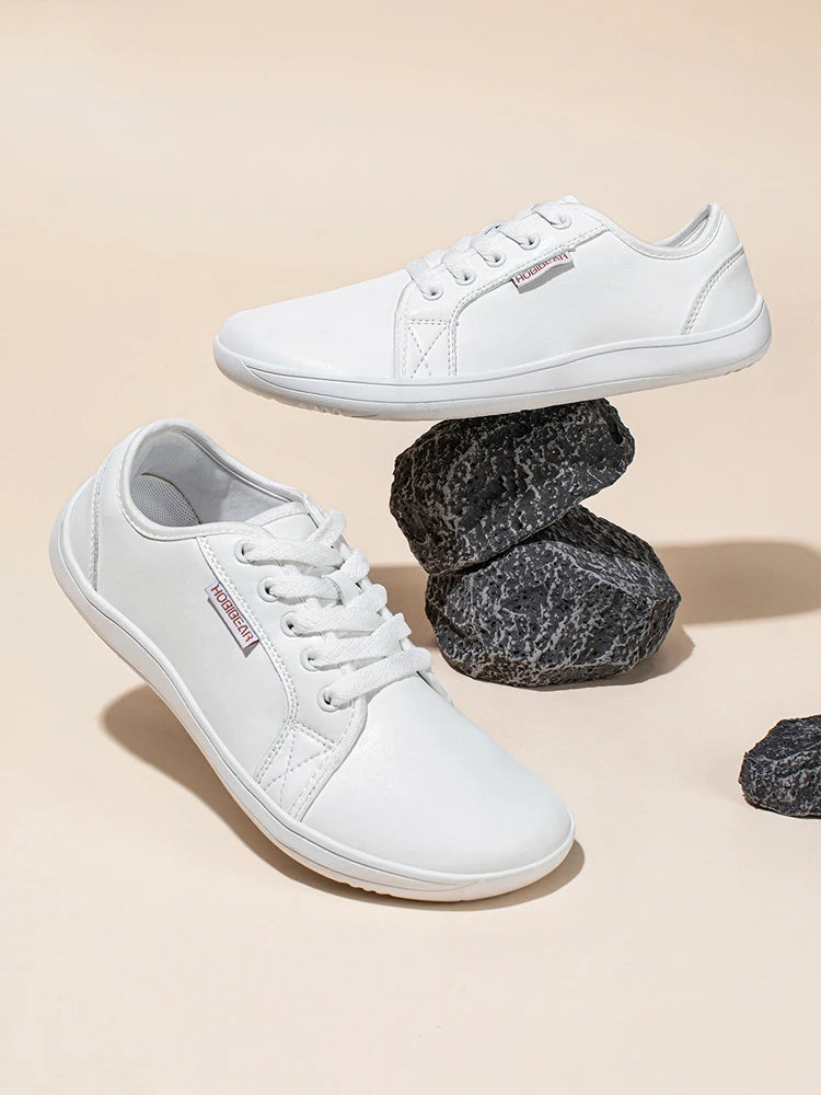 HOBIBEAR Zapatos minimalistas de punta ancha, zapatillas Unisex descalzas con caída cero, zapatos casuales de moda de cuero Artificial