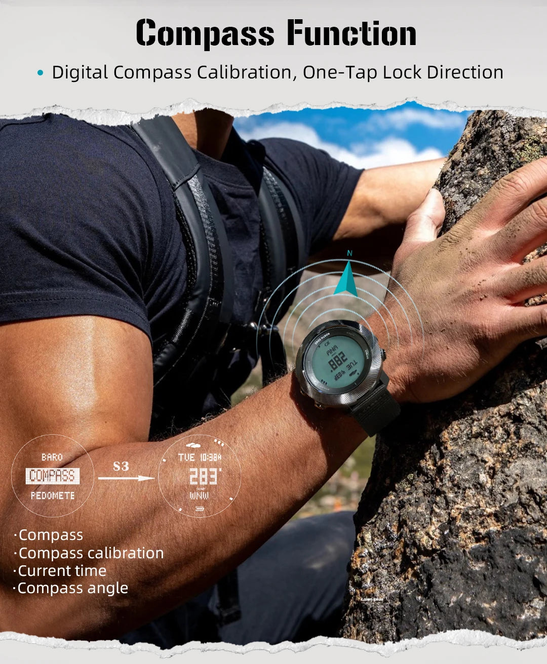 NORTH EDGE APACHE-D Reloj Digital Buceo 100M