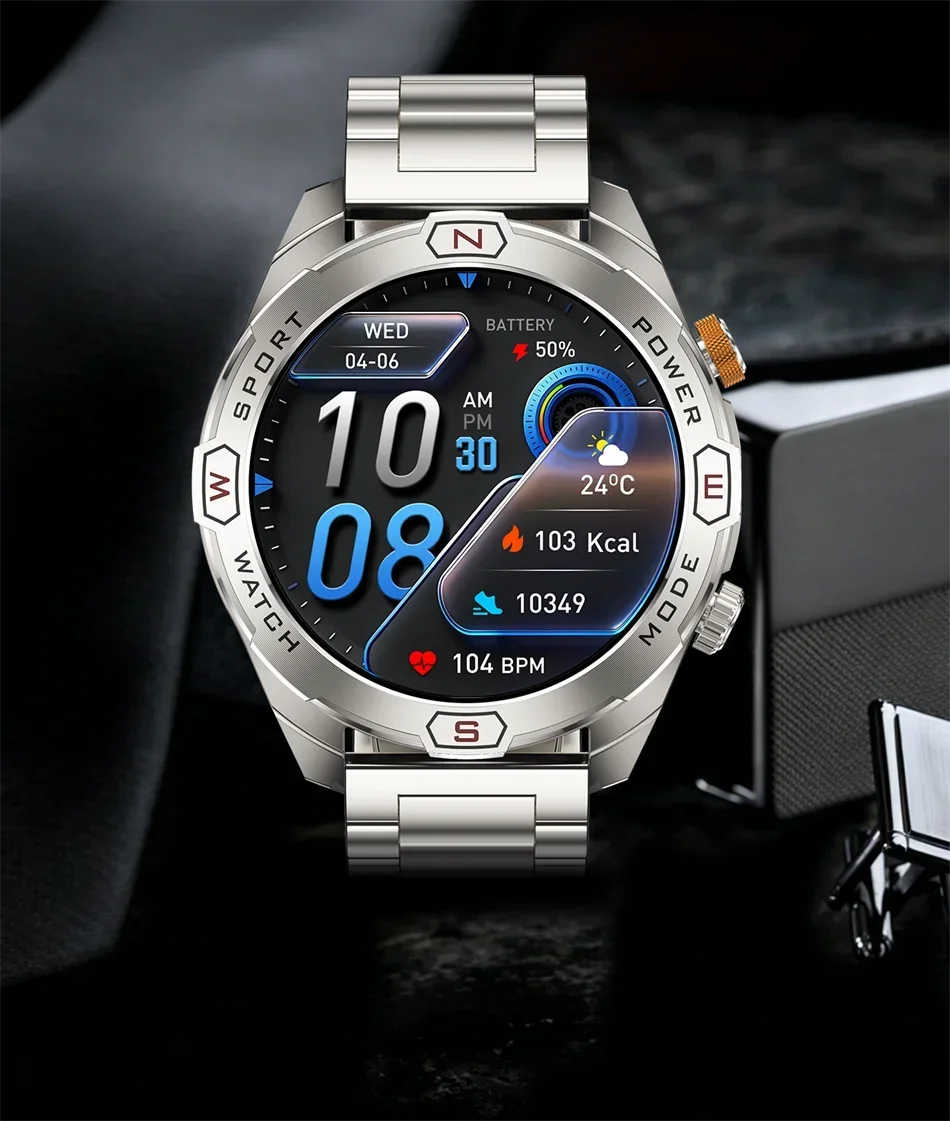 Reloj Inteligente Militar 1200mAh Brújula