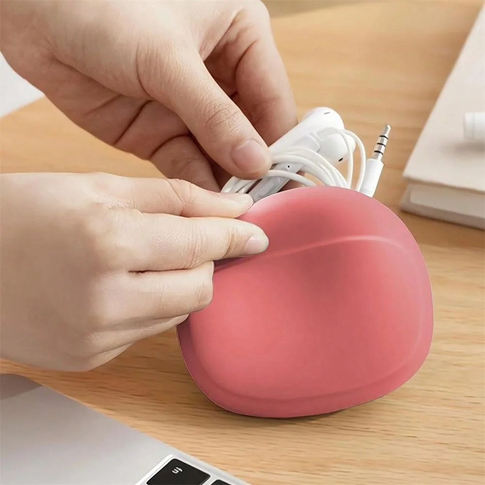 Bolsa de almacenamiento de auriculares de silicona, caja de almacenamiento de cable de datos de cable de auriculares portátil, accesorios de bolsa de cable de auriculares EVA, superventas