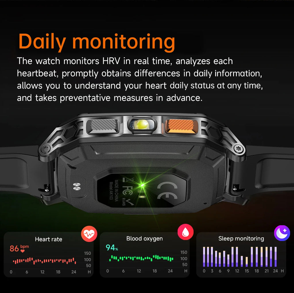 Reloj Inteligente LIGE Militar Batería 1400mAh Bluetooth