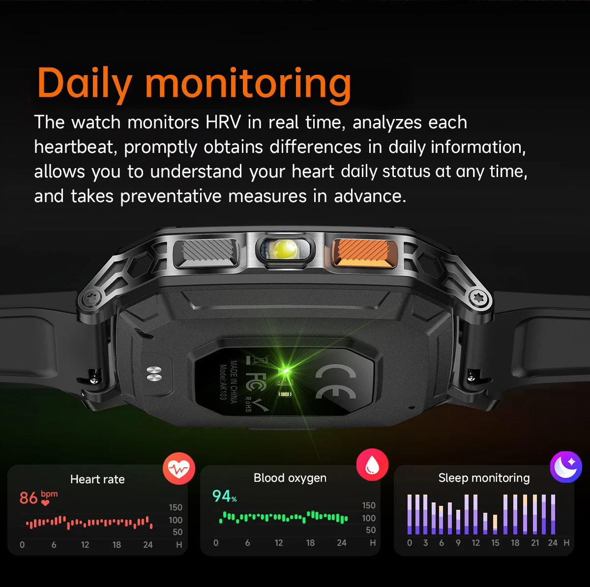Reloj Inteligente LIGE Militar Batería 1400mAh Bluetooth