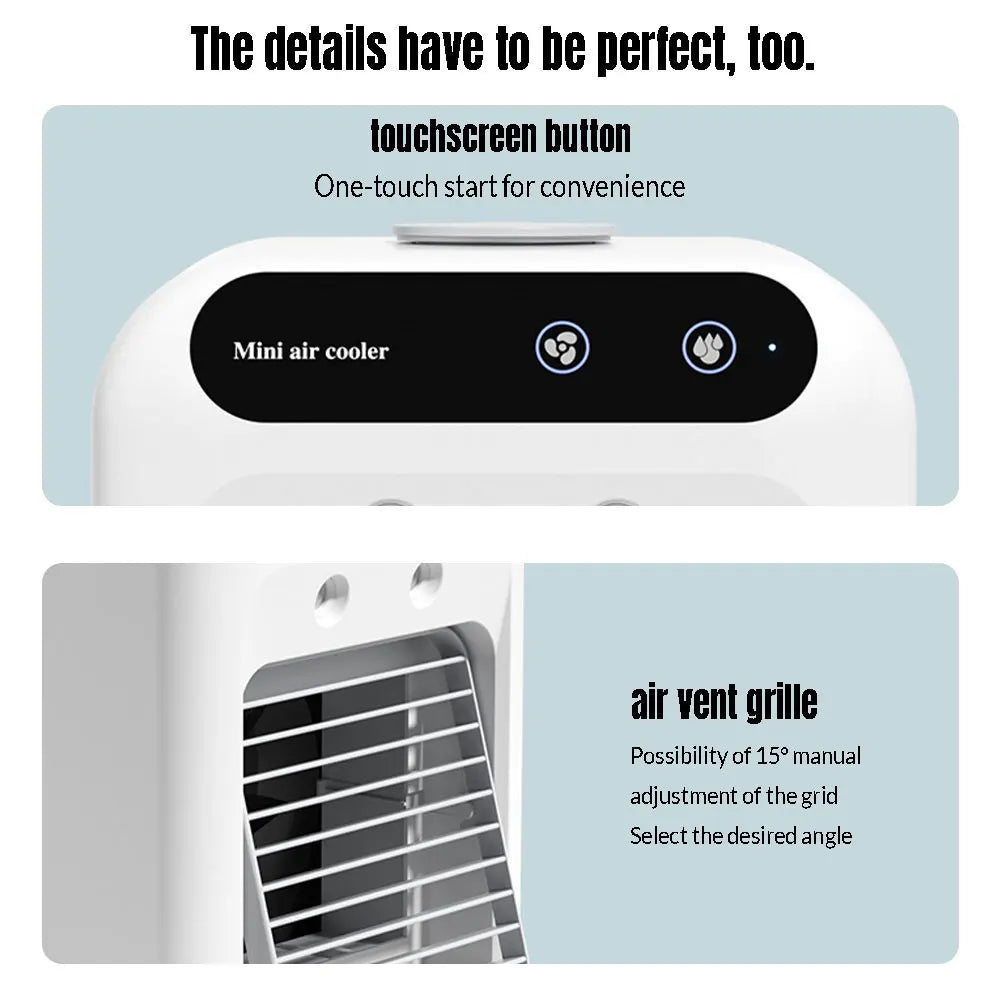 Ventilador USB de Escritorio con Humidificador y Luz LED