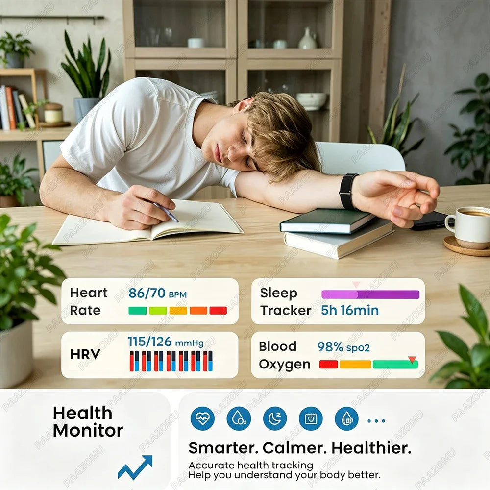 Pulsera Inteligente sin Pantalla, Monitor de Salud y Ejercicio, Monitor de Ritmo Cardíaco 24/7, Monitor de Sueño, Pulsera Deportiva Multifuncional para Android iOS
