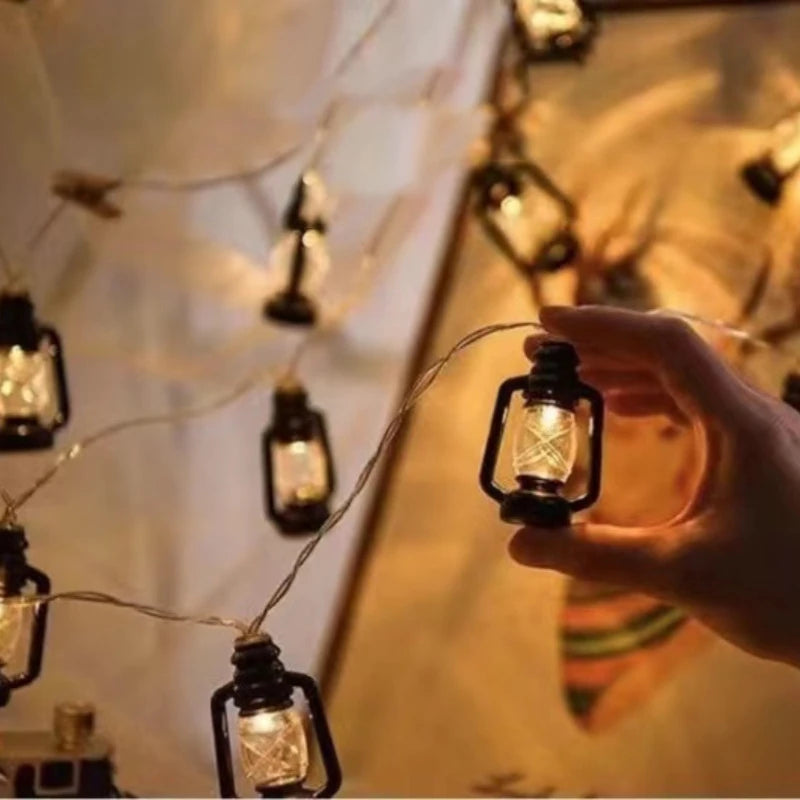 Guirnalda de Luces LED Solares, Lámpara de Botella Retro, Guirnalda de Luces Decorativas Navideñas, Lámpara de Ambiente para Jardín, Luz para Acampar al Aire Libre