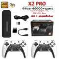 Nuevo X2 Pro Game Stick 44/45 emuladores más de 50000 juegos Retro controlador inalámbrico recargable TV en casa 2/4 jugadores regalo para niños