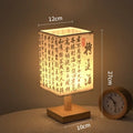 Lámparas de mesa de decoración LED, enchufe regulable Simple, luz nocturna, pantalla de tela, luces cuadradas para dormitorio, mesita de noche de estilo chino