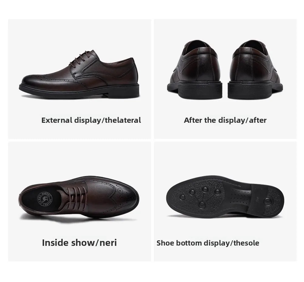 Golden Camel Zapatos informales para hombre, cómodos, antideslizantes, de cuero, con suela suave, zapatos planos para caminar, zapatos de vestir ligeros